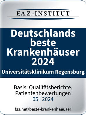 Auszeichnung des F.A.Z.-Instituts – Deutschlands beste Krankenhäuser 2024, Universitätsklinikum Regensburg – Basis: Qualitätsberichte, Patientenbewertungen 05|2024 – faz.net/best-krankenhaeuser